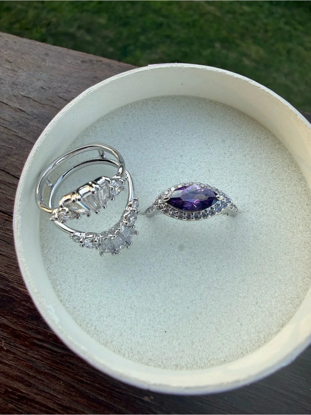 Bomb Party Ring Lymphoma Awareness Always A Warrior RBP6335 Size 5 New Amethyst